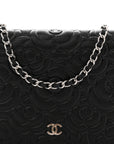 Caviar Camellia Embossed Wallet On Chain WOC Black