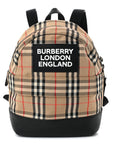 House Check Canvas Calfskin Small Nico Backpack Archive Beige