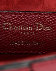 Grained Calfskin Mini Saddle Bag Red