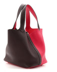 Taurillon Clemence Casaque Picotin Lock 18 PM Rouge Sellier Framboise