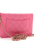 Caviar Quilted Wallet on Chain WOC Pink