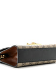 GG Supreme Monogram Calfskin Small Padlock Shoulder Bag Beige Black Cuir