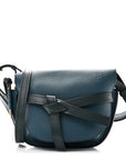 Grained Calfskin Small Gate Crossbody Bag Petroleum Blue Cypress