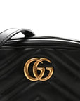 Calfskin Matelasse Mini GG Marmont Chain Shoulder Bag Black