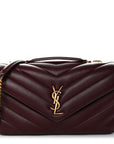 Lambskin Chevron Quilted Medium LouLou Rouge Cabernet