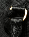 Saffiano Lux Large Galleria Double Zip Tote Black