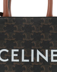 Triomphe Canvas Calfskin Mini Vertical Cabas Tan