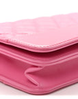 Aged Calfskin Quilted Gabrielle Wallet On Chain WOC Pink