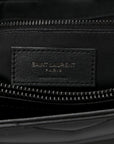 Calfskin Y Quilted Monogram Monochrome Large Loulou Chain Satchel Black