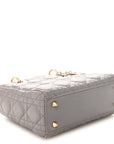 Lambskin Cannage Small Lucky Badges My Lady D1OR Grey