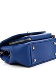 Caviar Quilted Small Business Affinity Flap Dark Blue