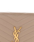 Grain De Poudre Matelasse Chevron Monogram Envelope Clutch Dark Beige