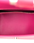 Shiny Box Calfskin Small Hourglass Top Handle Bag Acid Fuchsia