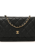 Caviar Quilted Wallet on Chain WOC Black