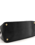 Saffiano Lux Medium Galleria Double Zip Tote Black