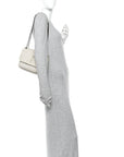 Crinkled Calfskin Matelasse Monogram Baby Niki Chain Satchel Blanc Vintage