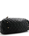 Calfskin Quilted Stam Black