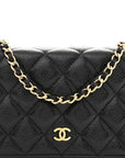 Caviar Quilted Wallet on Chain WOC Black