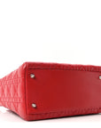 Lambskin Cannage Medium Lady D1OR Red