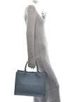 Calfskin Embossed Medium Book Tote Grey