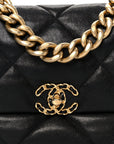 Goatskin Quilted Large CHNL 19 Flap Black