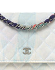 Canvas Quilted Jungle Jeans Wallet on Chain WOC Multicolor