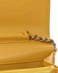 Lambskin Quilted Wallet On Chain WOC Yellow