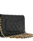 Aged Calfskin Quilted Lucky Charms 2.55 Reissue Wallet On Chain WOC Black