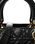 Lambskin Cannage Medium Lady D1OR Black
