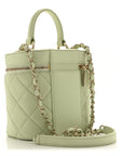 Lambskin Quilted Trendy Vanity Case Sea Green