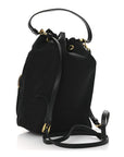 Saffiano Tessuto Nylon Mini Bucket Crossbody Bag Black