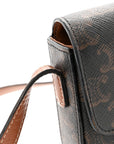 Canvas Calfskin Triomphe Shoulder Bag Tan