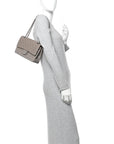 Caviar Quilted Medium Double Flap Taupe