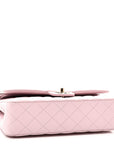 Caviar Quilted Medium Double Flap Light Pink