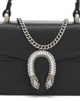 Dollar Calfskin Crystal Mini Dionysus Top Handle Bag Black Crystal