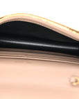 Grain De Poudre Matelasse Chevron Monogram Envelope Chain Wallet Dark Beige
