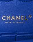 Lambskin Quilted Medium Double Flap Blue