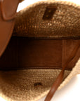 Raffia Calfskin Le 5 A 7 Small Hobo Natural Brick