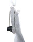 Caviar Quilted Mini Top Handle Rectangular Flap Black