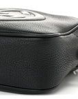 Pebbled Calfskin Small Soho Disco Bag Black