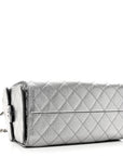 Metallic Caviar Quilted Small CHNL 25 Handbag Anthracite