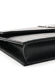 Grain De Poudre Matelasse Chevron Monogram Envelope Chain Wallet Black