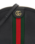 Calfskin GG Web Small Ophidia Dome Shoulder Bag Black