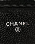 Caviar Quilted Wallet on Chain WOC Black