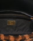 Shearling Vitello Dolce Macro FF 1974 Baguette Tobacco Black