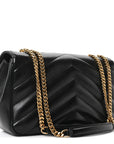 Lambskin Chevron Quilted Medium Loulou Black