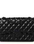 Lambskin Quilted Jumbo Double Flap So Black