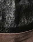 Grained Lambskin Intrecciato Large Shoulder Bag Black