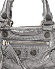 Metallic Agneau Arena Mini Le Cagole Duffle Crossbody Bag Silver
