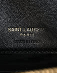 Lambskin Matelasse Chevron Monogram Envelope Chain Wallet Black